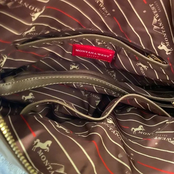 Montana West Tan Leather Shoulder Bag with Studs - Picture 5 of 9